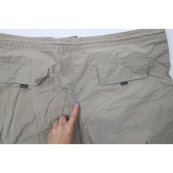 Vintage 90s Streetwear Mens XL Convertible Wide Leg Cargo Pants Shorts Beige - Picture 13 of 13